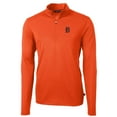 thumbnail image 2 of Men's Cutter & Buck  Orange Detroit Tigers Virtue Eco Pique Recycled Quarter-Zip Pullover Top, 2 of 3