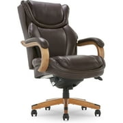 La-Z-Boy Harnett Ergonomic Faux Leather Swivel Executive Chair Coffee (46253B)