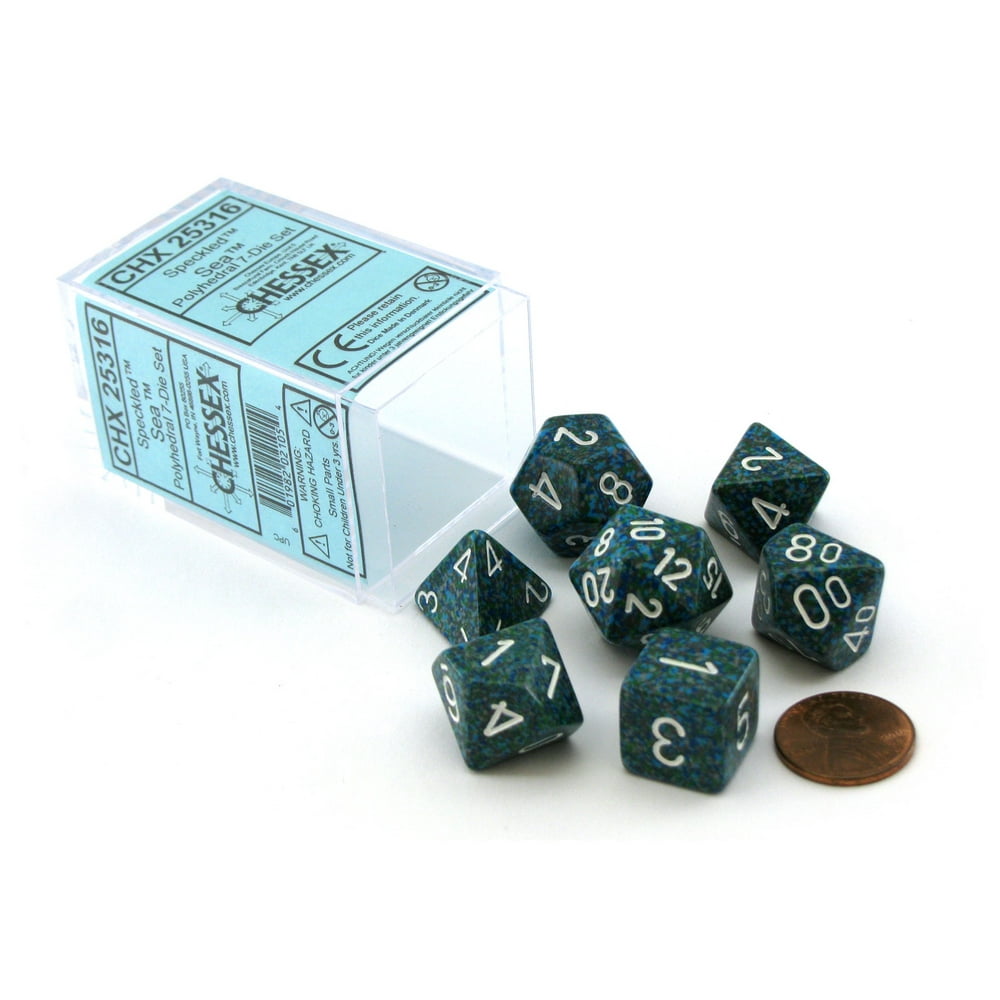 Chessex Polyhedral 7Die Dice Set Speckled Sea 25316