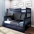 thumbnail image 1 of BEDSMART Lit Superposé en Bois Massif Simple sur Double avec Tiroir-Lit / Bleu, 1 of 6