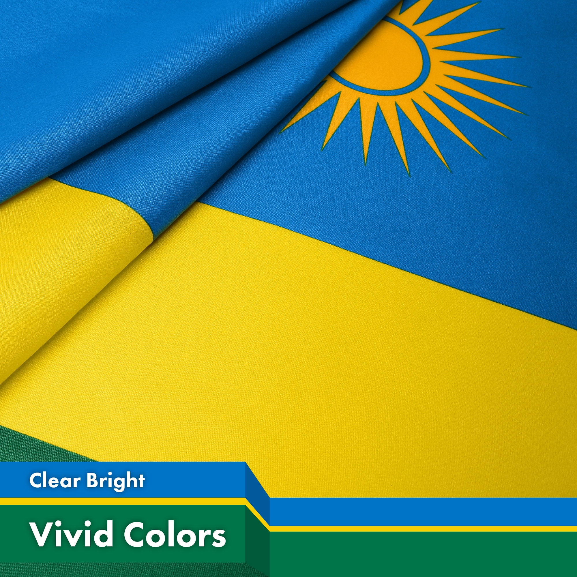 G128 Combo Pack: American USA Flag 3x5 Ft & Rwanda Rwandan Flag 3x5 Ft | Both LiteWeave Pro Series Printed 150D Polyester, Brass Grommets