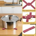 thumbnail image 3 of Uxcell 6 Pcs Trivet de silicona plegable, alfombrillas para ollas y sartenes calientes, almohadilla antideslizante para sostener platos, negro/rojo, 3 of 7