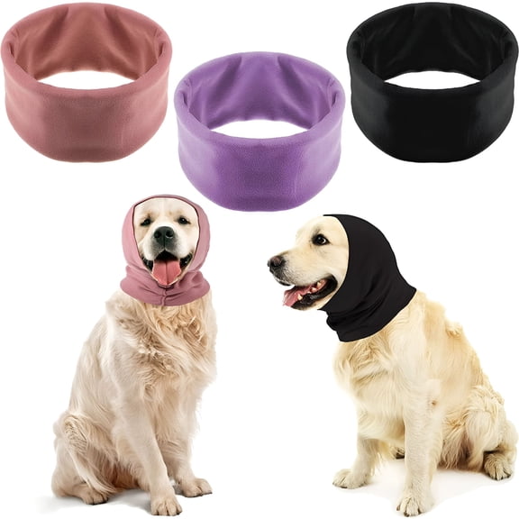 TELOLY 3 Pieces Dog Ear Muffs Noise Protection Dog Ear Covers Dog Hearing Protection Wrap Dog Earmuff Dog Ear Protection Barking and Bathing Warm Winter Dog Ear Scarf for Pet