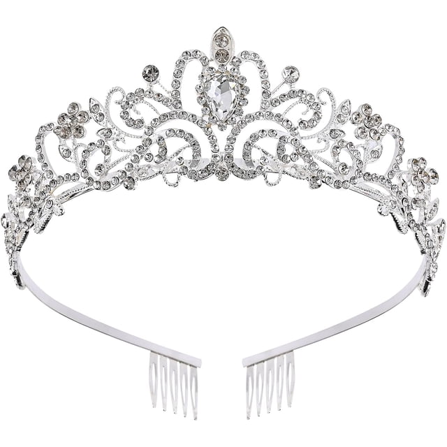 Corona y tiara de princesa mágicas para mujer, tiaras de cristal para niña: impresionantes accesorios para el cabello y regalos de novia para cumpleaños, bodas, graduaciones, fiestas