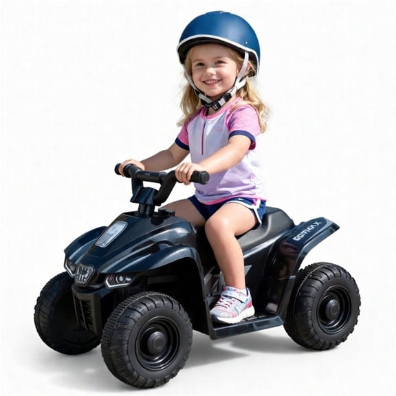 RT1 12V Kids Electric ATV Ride-On Toys ,8" Tires, Up to 80 Min Rechargeable Battery,Anti-Rollover, Age 3 , Black