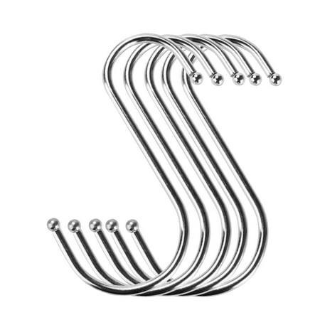 

Fuieoe Shower Curtain Hooks Stainless Steel Metal S Hooks Kitchen Pot Pan Hanger Clothes Storage Rack 5 Pcs Home Decor