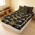 thumbnail image 3 of Erosebridal Construction Vehicle Zipper Twin Comforter Sets with Fitted Sheet and 2 Pillowcases, Truck Zipper Bedding Set, Tan Pattern, Black Reversible, 3 of 7