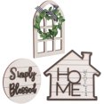 thumbnail image 4 of 1 Set of Farmhouse Tiered Tray Decor Set Rustic Farmhouse Decor Wooden Signs Table Decor, 4 of 6