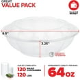 thumbnail image 2 of Stock Your Home 64 oz Clear Plastic Salad Bowls with Lids Disposable 120 Pack, Extra Large Takeout Containers for Fruit Salads Meal Prep and Parties, 2 of 7