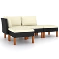 thumbnail image 1 of Conjunto Lounge de Jardín Casafoyer en Poliratán Negro con Cojines, 1 of 5