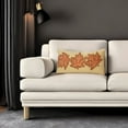 thumbnail image 3 of 14" X 14" Beige and Brown Thanksgiving Cotton Pillow With Applique, Embroidery Edges, 3 of 5