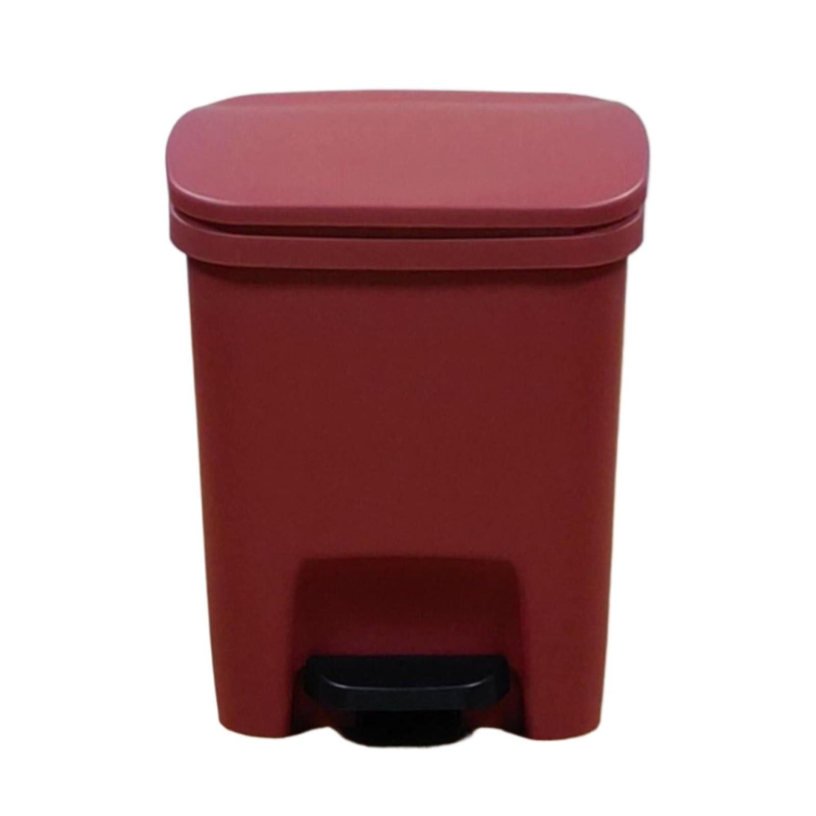 10L Step-On Trash Can, Hands-Free Pedal Garbage Bin with Bag Locking Notches, Linen Texture, Fits 13 Gallon Bags, Black