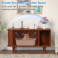 thumbnail image 5 of Winkalon Cat Litter Box Enclosure with Sliding Tambour Door, 37.4" Hidden Litter Box Furniture, Wood Cat Litter Box Cabinet for Living Room,Brown, 5 of 9