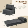 thumbnail image 6 of Hommpa Folding Sofa Bed Foldable Couch Bed Convertible Futon Chair with High Density Foam Filling with Pillow, Comfort Chair Bed for Living Room for Holiday Festival, Gray, Single, 6 of 12