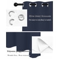 thumbnail image 5 of Solid Color Thermal Insulated Blackout Curtains for Bedroom 36 Length Dark Blue Room Darkening Curtain 1 Panel Grommet Window Curtain Drape for Living Room Nursery Room, 5 of 7