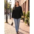 thumbnail image 5 of KOITHOT Womens Plus Size Tops Tunic Long Sleeve Crew Neck Shirts Casual Soft Blouse 1X-5X, 5 of 6