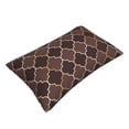 thumbnail image 3 of Balery Brown Gold Grid Pillow Covers,Bed Pilowcases,Reversible Plush Throw Pillow Covers End Pillow Encasement,Pillow Case - 14"X20", 3 of 9