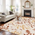 thumbnail image 2 of 6'x9' Area Rugs, Orange Yellow Botanical Indoor Outdoor Area Rug for Living Room Bedroom, Rustic Country Spring Floral Summer Leaf Bathroom Rugs Kitchen Floor Carpet Mats Home Decor Aesthetic, 2 of 8