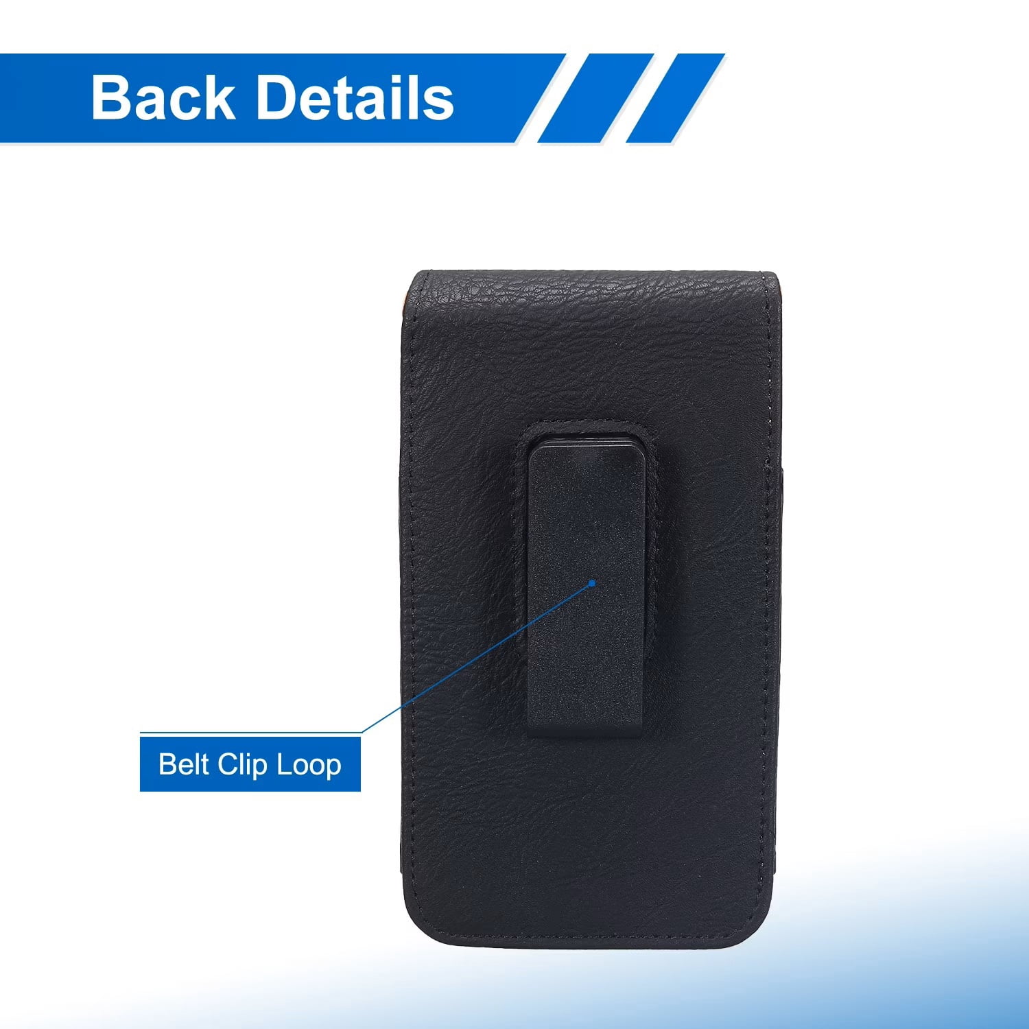 Vertical Pouch Case with Card Holder Black - Large