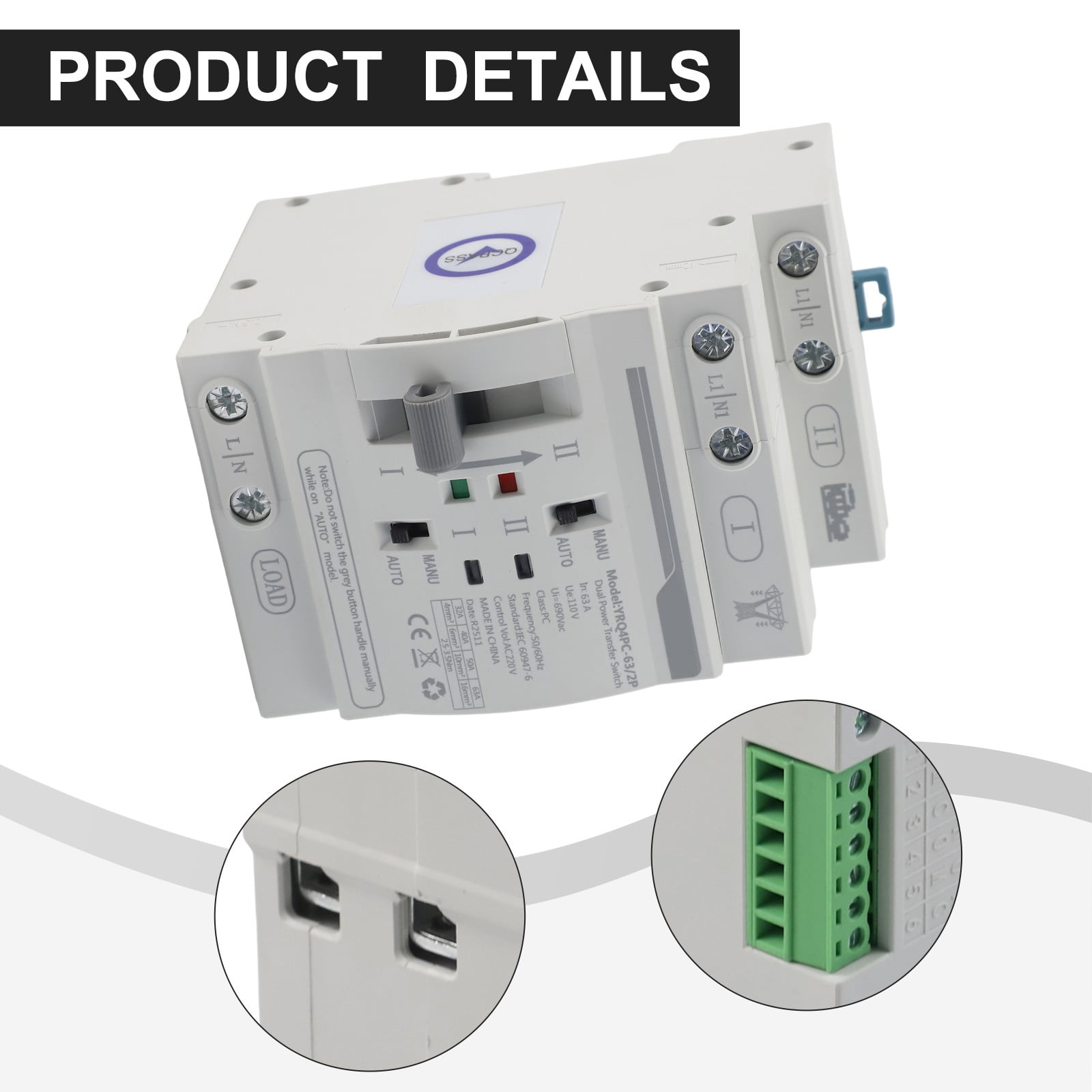 FOR ATS Dual Automatic Power Transfer Switch 110V Uninterruptible Power Supply