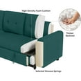 thumbnail image 6 of DEALTOPS Linen Reversible Sleeper Sectional Sofa Bed with Storage Chaise,Green, 6 of 11