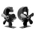 thumbnail image 4 of Estufa con ventilador de 5 aspas alimentada por calor aleación de aluminio disipación de calor rápida ventilador para hogar alimentado por calor para chimenea de leña negro, 4 of 5