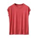 thumbnail image 2 of Karight Womens Cotton T Shirts Soft Comfy Round Neck Cap Sleeve Shirts Summer Casual Loose Fit Lounge Tops Plain Basic Tees, 2 of 9