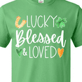 thumbnail image 4 of Inktastic Lucky Blessed and Loved Horseshoe Clover Hearts T-Shirt, 4 of 5