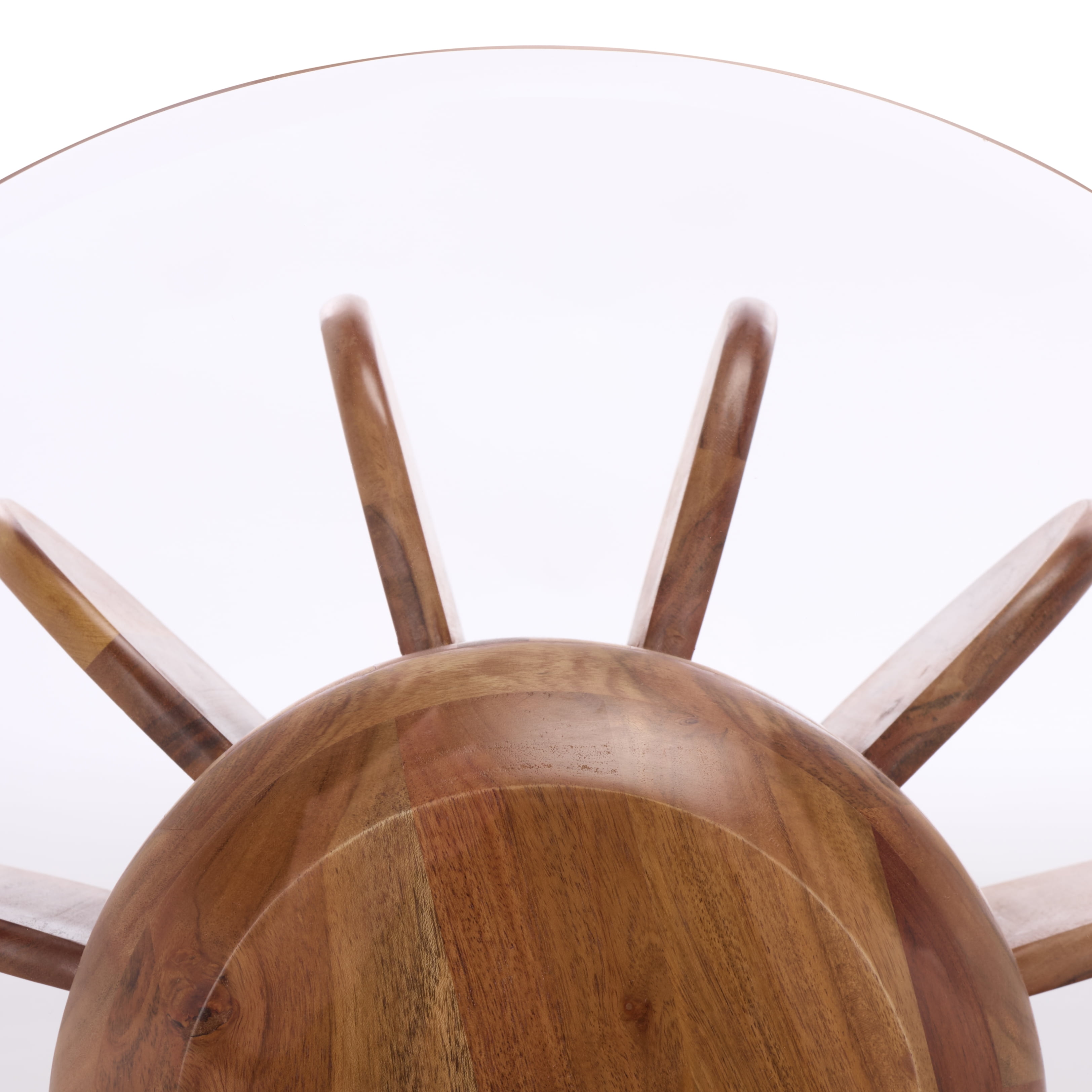 Safavieh Marata Modern Wood and Glass Round End Table, Glass / Walnut