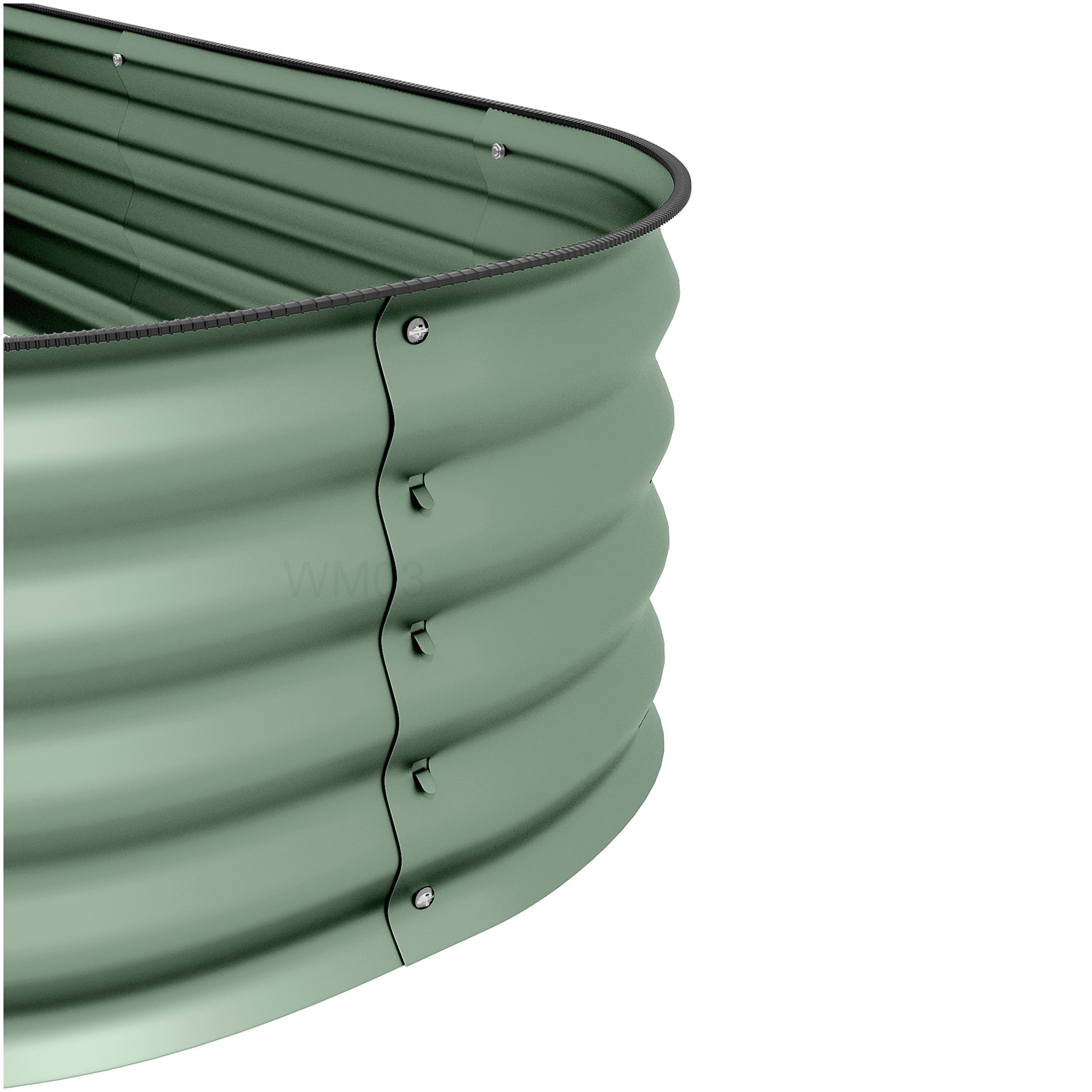 Outdoor Metal Raised Garden Bed, 59" L Green Elevated Planter Box Kit with Safety Edging, for Herbs, Vegetables & Flower Gardening