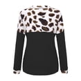 thumbnail image 4 of Sweaters for women Women's Fashion Leopard Printed Solid Stitching Loose Button V-Neck Long Sleeve Knitted Sweater christmas sweater women, 4 of 6