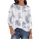 thumbnail image 1 of Blusa informal de moda con estampado de teñido degradado y cuello redondo para mujer Fridja  hj3125, 1 of 5
