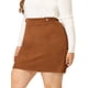 thumbnail image 1 of Plus Size Skirts for Women Faux Suede Printed Side Buttons Bodycon Short Mini Skirt Khaki 3X, 1 of 6
