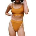 thumbnail image 1 of Conjunto de bikini de mujer Traje de baño de dos piezas de triángulo sexy de color sólido - Naranja Zhivalor BST3000261-2, 1 of 7