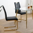 thumbnail image 4 of 6Pcs 4Pcs 2Pcs/Set Modern Dining Chairs with Faux Leather Padded Seat Dining Living Room Chairs Upholstered Chair with gold Metal Legs Design for Kitchen, Living, Bedroom, Dining Room Side Chairs, 4 of 18