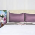 thumbnail image 2 of PiccoCasa 2 Pack Soft Silky Satin Envelope Pillowcases, Queen Mauve, 2 of 8