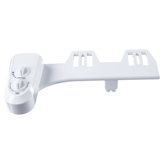 Sale Bidet Toilet Seat Attachment & Fresh Water Sprayer (Only Cool Temperature Control,Dual-Nozzle Cleaning,Non-Electric,Adjustabl-E Pressure,Female Wash) White 46*9*20.5Cm