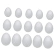 thumbnail image 3 of Huevos de espuma para manualidades, blancos, lisos, versátiles, suministros para manualidades de huevos de Pascua 15 piezas mixtas, 3 of 7