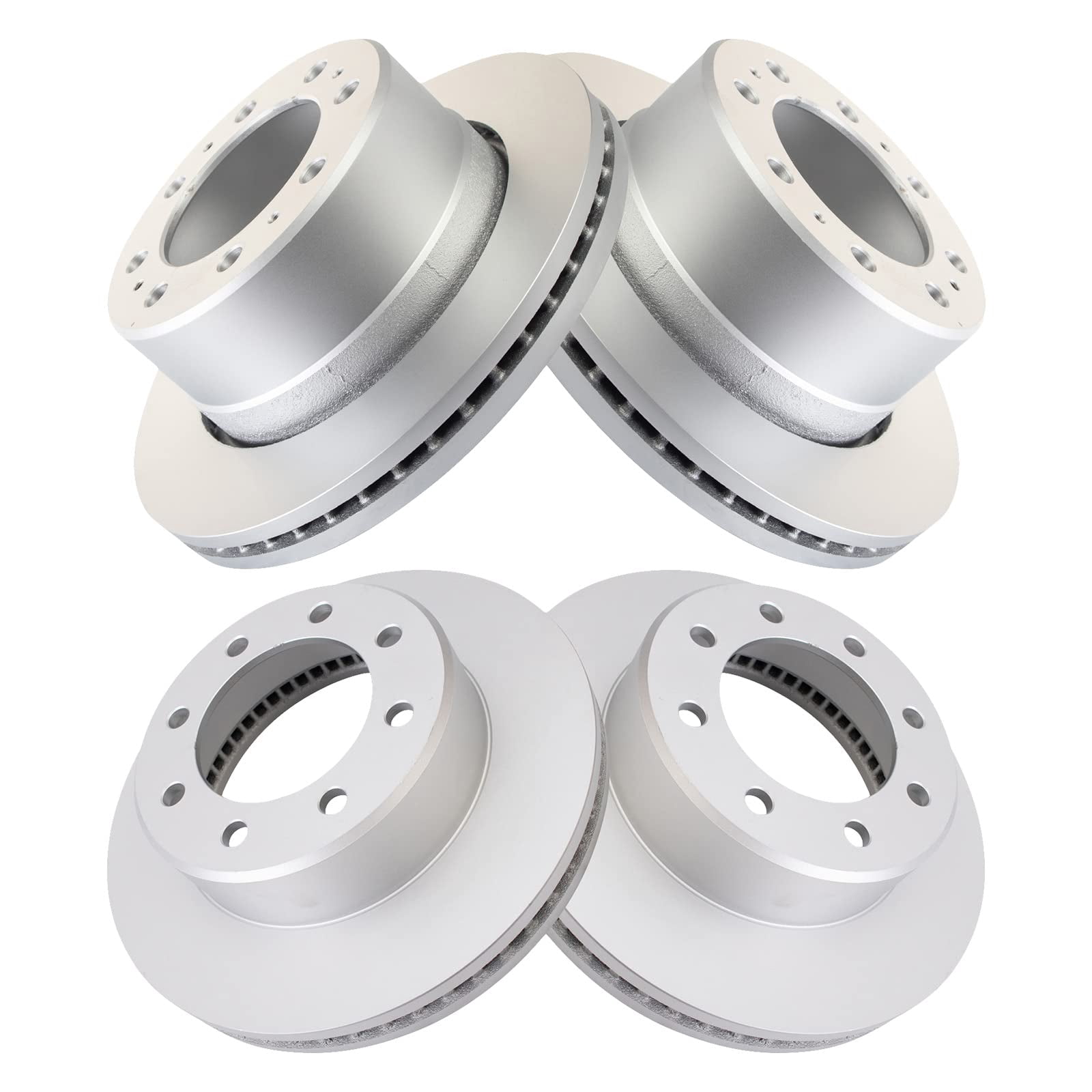 TRQ Front and Rear Brake Rotors Set Premium G-Coated Fits Select 2009-2010 Dodge Ram 2500 Ram 3500 2012 Ram 1500 2011-2022 2500 3500