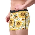 thumbnail image 2 of Sikiie Watercolor With Sunflowers Print Men's Boxer Briefs, Elastic Waistband Boxer Briefs Leggings-Small, 2 of 5
