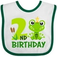 thumbnail image 3 of Inktastic 2nd Birthday Prince Frog Boys Baby Bib, 3 of 4