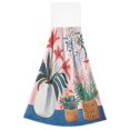 thumbnail image 7 of Yayeee Kitchen Hanging Hand Towels Set of 2 with Loop Bathroom Absorbent Tie Towel, Flowers and Leaves, 7 of 7