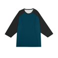 thumbnail image 7 of Gaukiv Men's Three Quarter Sleeve Shirts Color Block Raglan Crew Neck Shirts Contrast Sleeve Baseball Tops Dark Blue 2XL, 7 of 7