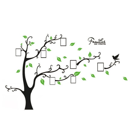 - Unique Bargains Tree Leaf Pattern Window Living Room Decal Wall Decor Sticker Black Green