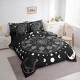 thumbnail image 4 of Manfei Tribal Stars Moon 7-Piece Twin Bedding Sets, Mystic Constellation Bedding Comforter Set, Black White Bohemian Style Reversible Sheet Sets, Luxury Bedroom Decor, 4 of 8