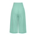 thumbnail image 2 of Women'S Cotton And Linen Solid Elastic Waist Cropped High Waist Casual Pants Sweatpants, 2 of 4