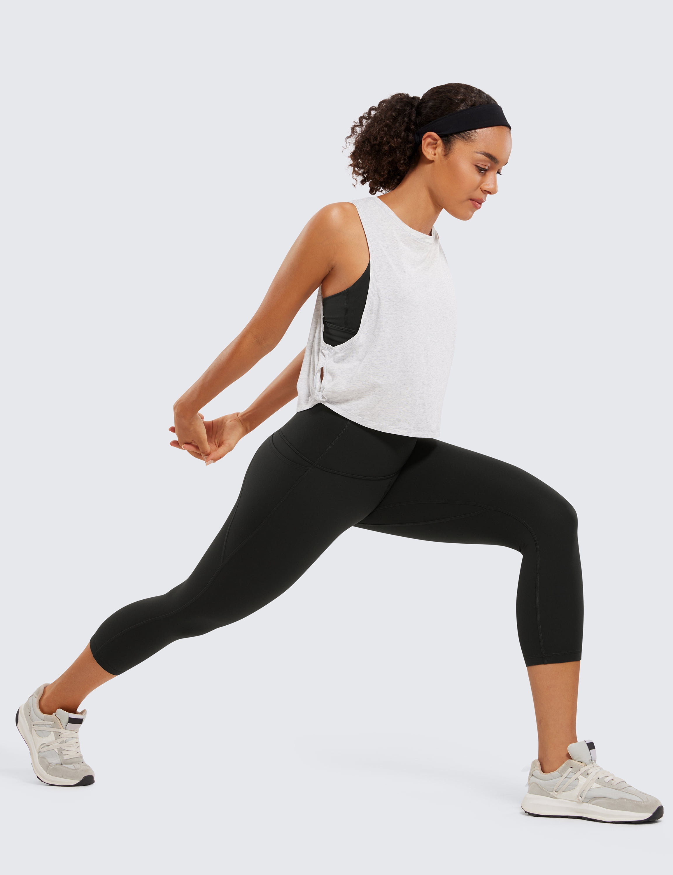 CRZ YOGA Womens Butterluxe Workout Capri Leggings with Pockets 21 Inches