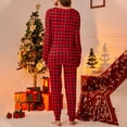 thumbnail image 4 of Tow Piece Outfits for Women Soft Comfy Long Sleeve Crewneck Shirts with Plaid Pants Sleepwear 2 Piece Pjs Suits Casual Holiday Party Loungwear Pajamas Sets, 4 of 7