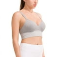 thumbnail image 6 of Women's Yoga Sports Bra Padded Seamless Adjustable Racerback Activewear Bra for Gym Workout Fitness, 2-Pack Grey, 6 of 7