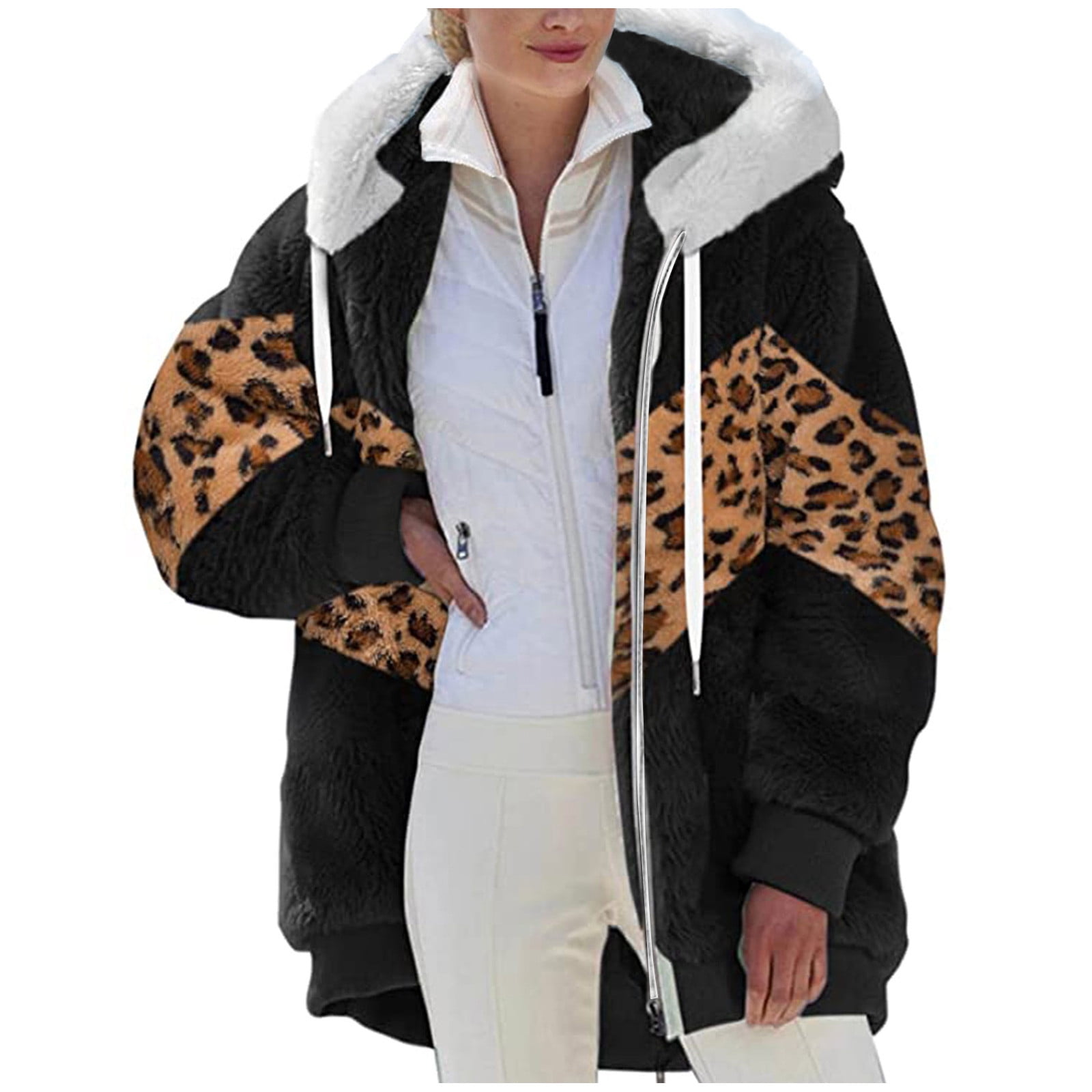 Winter Coats for Women Zipper Fluffy 